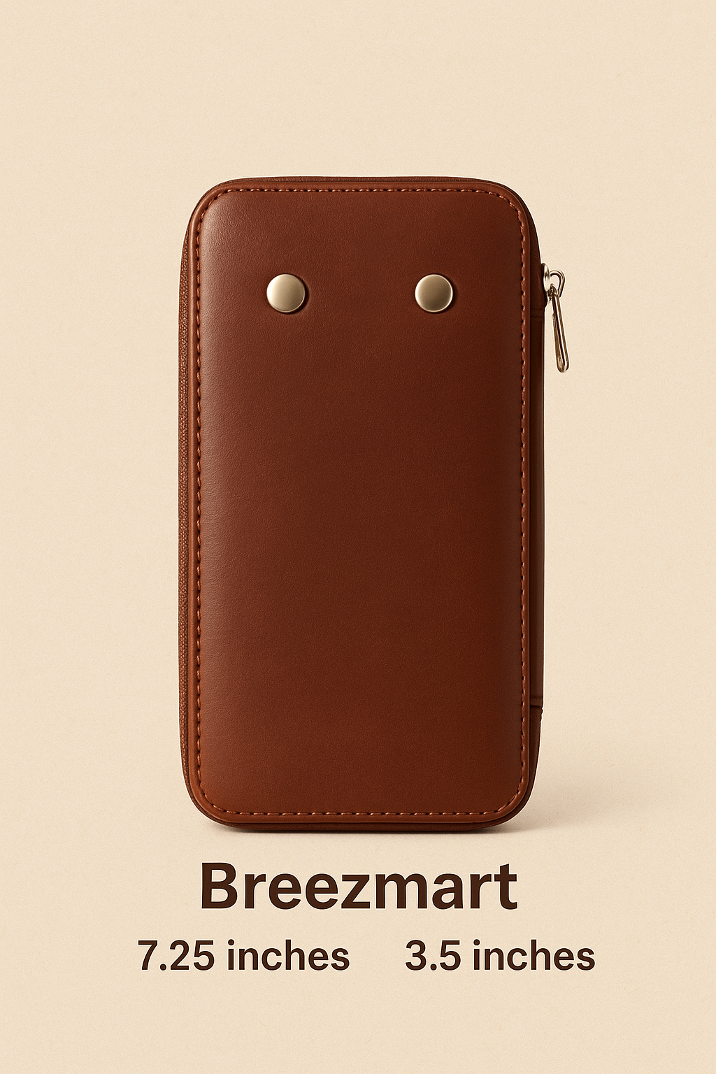 Leather Key Holder Case Pouch| Zipper Key Wallet with 6 Key Hooks & 2 Car Key Rings