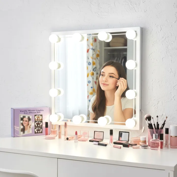 10 LED Bulbs Vanity Mirror Lights with 3 Light Modes | Adjustable Brightness for Makeup Mirro