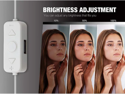 10 LED Bulbs Vanity Mirror Lights with 3 Light Modes | Adjustable Brightness for Makeup Mirro